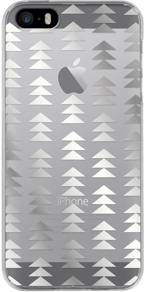 Coque semi-rigide transparente motifs sapins géométriques pour iPhone 5/5S/SE