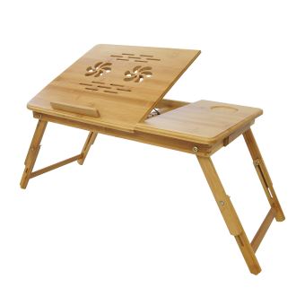 Plateau de Lit - Table de Lit Bois Pliable - Support Ordinateur