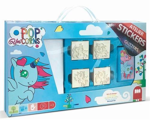 Loisir Créatif - Coffret Tampons Et Stickers Licorne Easykado Multicolore