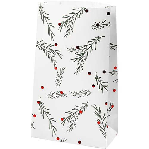 Vivi Gade sac en papier de Noël 12 x 6 x 21 cm blanc 8 pièces