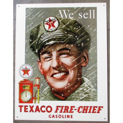plaque texaco pompiste we sell fire chief tole deco garage usa loft