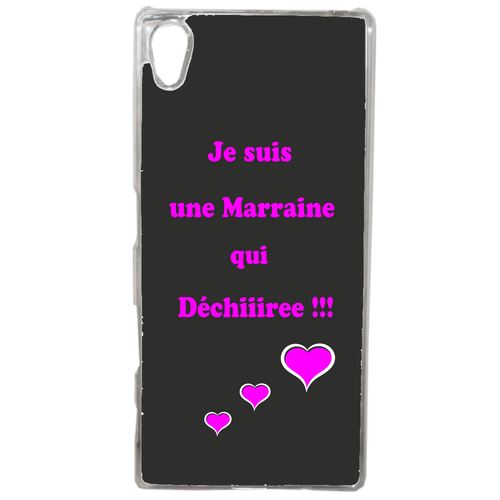Coque Marraine Rose Et Noir Compatible Sony Xperia Z4 Transparent