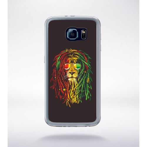 Coque Lion Rasta A Lunette Compatible Samsung Galaxy S6 Transparent