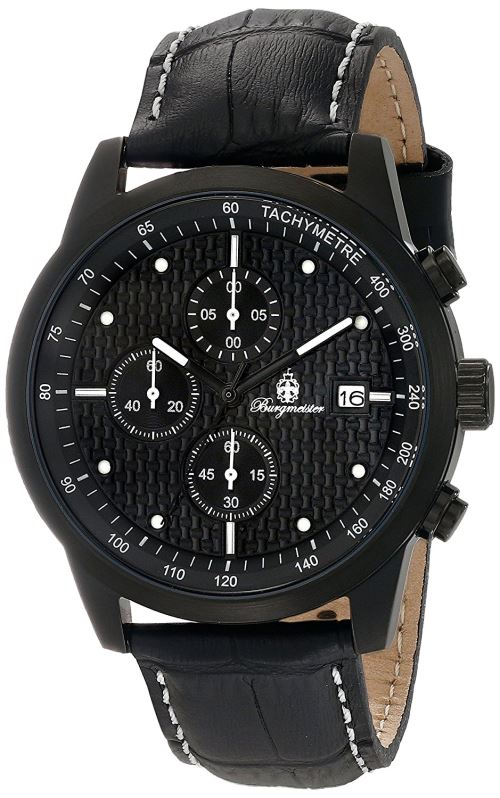 Burgmeister - BM607-620E - Montre Homme - Quartz Chronographe - Bracelet Cuir Noir