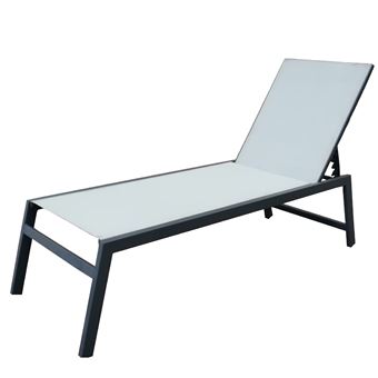 Transat Bain De Soleil Aluminium Chillvert Pisa 203 64 43 Cm Mobilier De Jardin Achat Prix Fnac