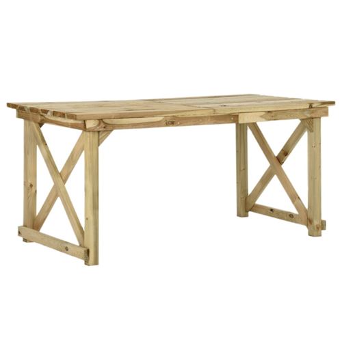 Table de jardin en bois impr&eacute;gn&eacute; - Vert - 160 x 79 x 75 cm