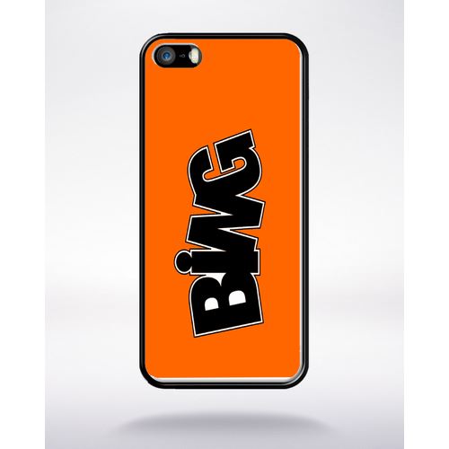 Coque Bing Orange Compatible Apple Iphone 5 Bord Noir Silicone