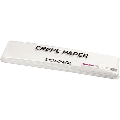 Creotime papier crêpe 250 x 50 cm blanc