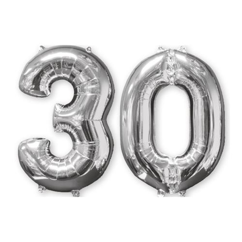 ballon chiffre 30 argent 66cm - Coloris : Gris3581701