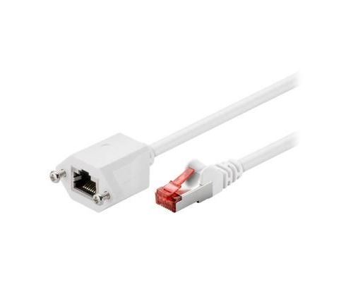 goobay Câble d'extension de patch RJ-45 (M) pour RJ-45 (F) 10 m paire torsadée écrantée (F-UTP) CAT 6 moulé, sans crochet,…-77571