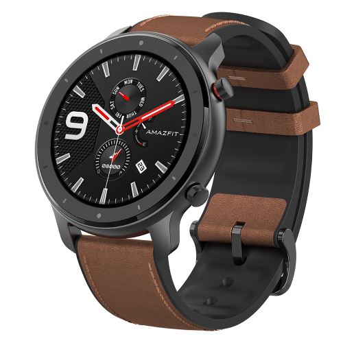 Montre Connectée XIAOMI Huami Amazfit GTR 47mm Blutooth 5.0 avec 50 Mètres Étanche et 12 Modes Sportifs, Alliage d'Aluminium, Marron