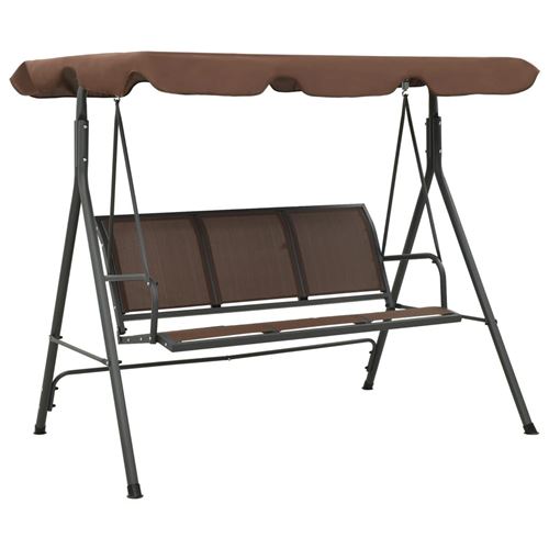 Vidaxl Marron Balancelle De Jardin Avec Auvent Café