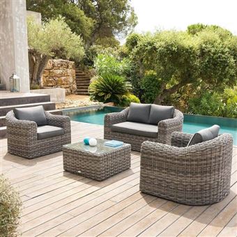 Salon 4 Places Moorea Terre Ombre Hesperide Mobilier De Jardin