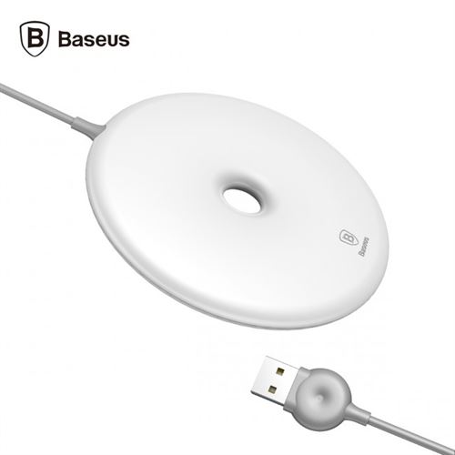 Chargeur à Induction, Baseus [5V/2A 10W] Chargeur sans Fil en forme de donut QI - Blanc