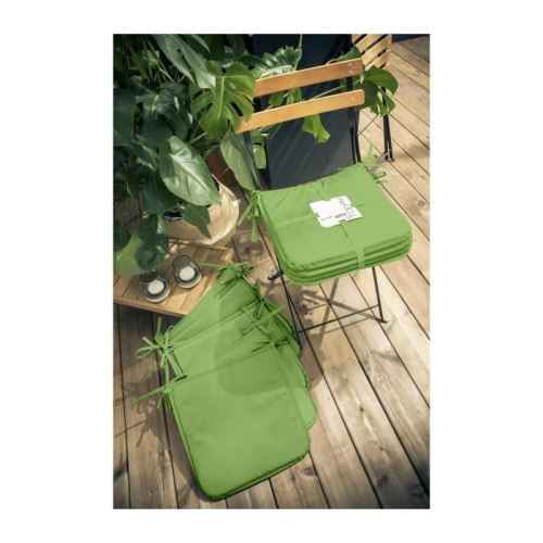 today lot de 6 galettes de chaise 38x38x2cm - 100% polyester - vert gazon