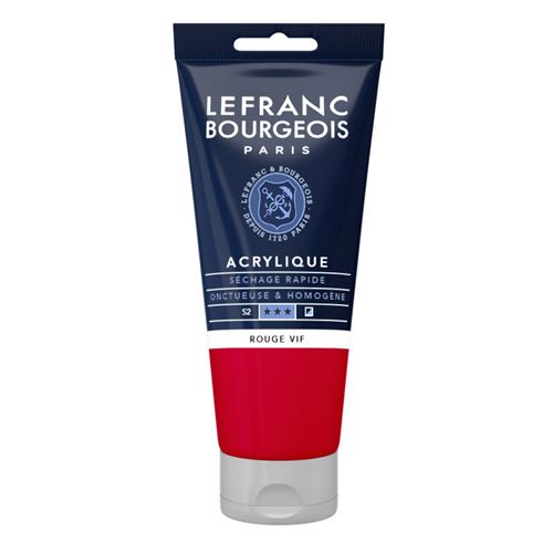 Lefranc Bourgeois - Peinture - peinture acrylique - rouge vif - semi-opaque - satin - fine - 80 ml