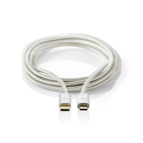 Nedis - Câble USB - USB-C (M) pour Micro-USB de type B (M) - USB 2.0 - 2 m - aluminium
