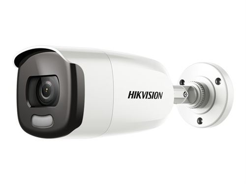 Hikvision 2 MP Full Time Color Bullet Camera DS-2CE12DFT-F - Caméra de surveillance - extérieur - résistant aux intempéries - couleur (Jour et nuit) - 2 MP - 1080p - montage M16 - Focale fixe - composite, AHD, CVI, TVI - DC 12 V