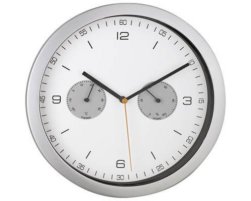 Mebus 52827 radiopiloté(e) Horloge murale 260 mm x 42 mm argent