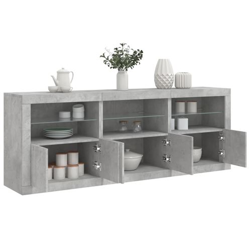 Non Communiqué Gris Vidaxl Buffet Avec Lumières Led Béton 181,5X37x67 Cm3209005