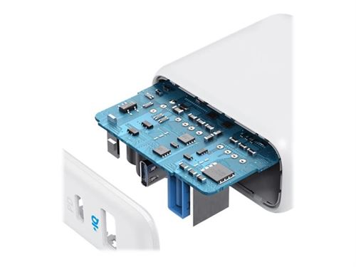 Anker PowerPort PD+2 - Adaptateur secteur - 30 Watt - IQ, PD - 2 connecteurs de sortie (USB type A, USB-C) - blanc
