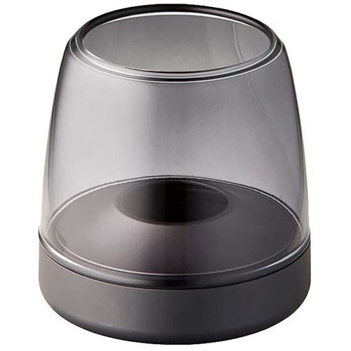 Bougeoir de luxe en verre et aluminium gris foncé Kooduu glow 10 smoked grey