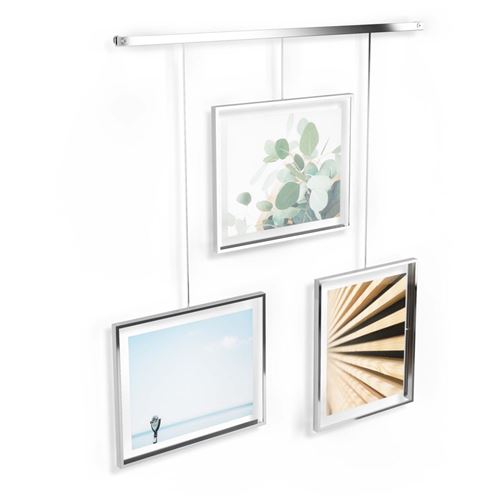 Umbra - Porte photos escalier 3 cadres Exhibit chrome