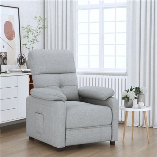 Non Communiqué Gris Vidaxl Fauteuil Réglable Tissu Clair