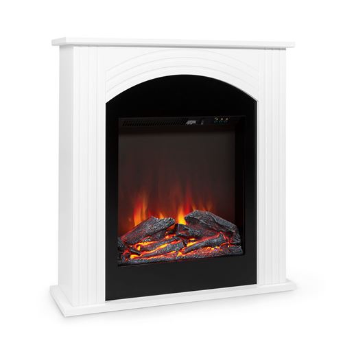 Chauffage Électrique - Klarstein Elbrus - Fausse Cheminée - 2000W - Eclairage Led - Télécommande - Blanc