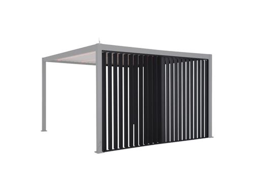 HESPERIDE Persienne verticale pour pergola Evora c&ocirc;t&eacute; 4 m Graphite - Hesp&eacute;ride