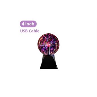 Lumière boule de plasma noir magique 4 pouces sphère de cristal magique lampe de table en verre électrique décor de fête - 1