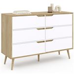 Commode 5 Tiroirs Style Contemporain Dim. 79 X 39,5 X 80,5 Cm