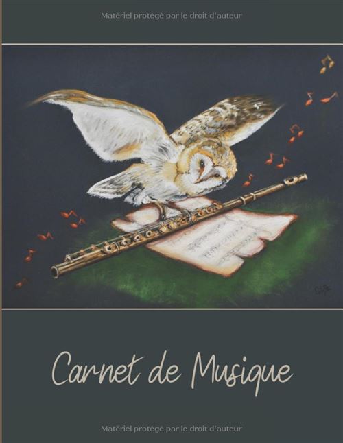 Cahier De Musique Narratik - 108 Pages, 12 Portées, Format 21,59 X 27,94 Cm, Flûte Traversière