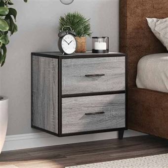 vidaXL Tables de chevet murales 2 pcs sonoma gris 40x31x39,5 cm, armoire, table d'appoint, armoire de lit, armoire de 848731 - 1