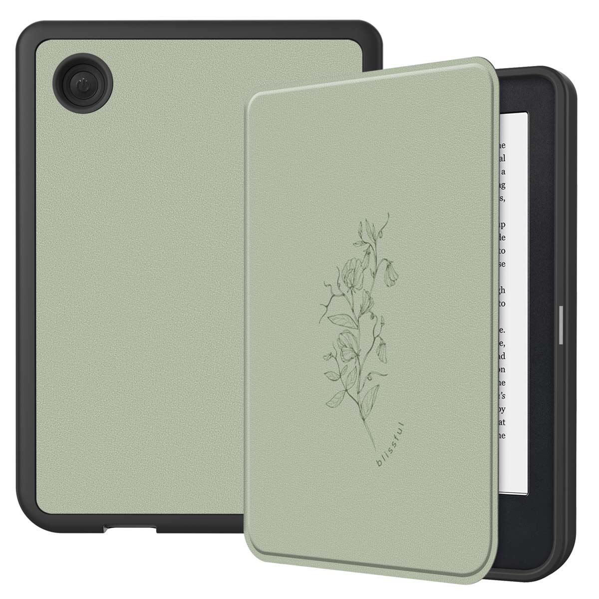 kwmobile Coque Compatible avec Kobo Libra 2 - Étui à Rabat en Tissu pour Liseuse - Gris foncé