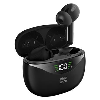 Écouteurs Bluetooth Commande Tactile Autonomie 4.5h Étanche IPX4 Blue Star Noir - 1