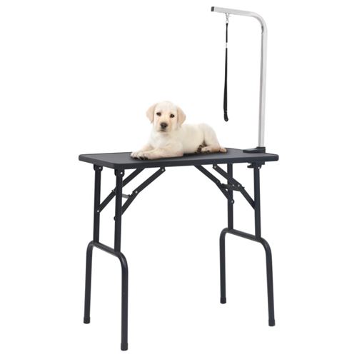 Non Communiqué Noir Table De Toilettage Réglable Pour Chiens Avec 1 Boucle - Image 1