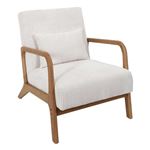 Fauteuil Côtelé Design "Scott" 75cm Beige