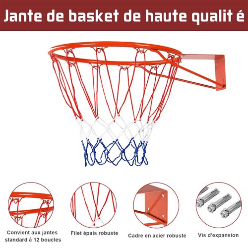 Panier de basket Giantex panier de basket 46cm de diamètre avec filet  fixation au murale intérieur/extérieur pour adultes / enfants
