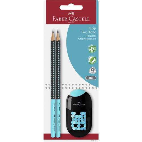 FABER-CASTELL Kit d'écriture GRIP TWO TONE, carte blister