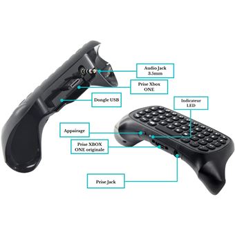Clavier de Contrôleur pour Xbox Series X S, Manettes de Jeu Xbox One S,  Manette de Jeu sans Fil 2,4 G avec Récepteur USB et Prise Audio 3,5 Mm,  Mini Clavier Chatpad
