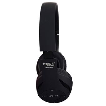 Casque sans fil Festisound HWJ40 BK Autonome sur batterie Fonction Bluetooth SD Mode main libre Noir finition RUBBER Casque audio Achat prix fnac