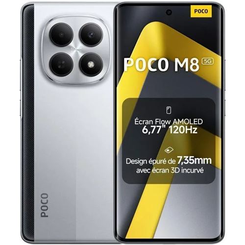 Teléfono Inteligente POCO M8 5G Versión Global, 12GB+512GB, Snapdragon 6 Gen 3, Pantalla AMOLED de 6.77 Pulgadas, Cámara de 50MP, Batería de 5520mAh, 45W, Teléfono Móvil POCO