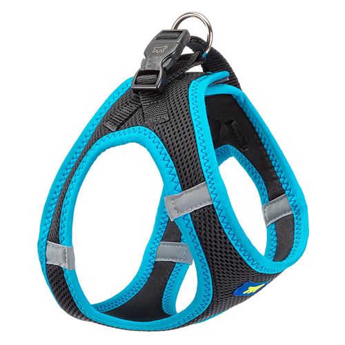 Ferplast Harnais pour Chiens KAORI M en Nylon Respirant, Rembourré et Réfléchissant Bleu