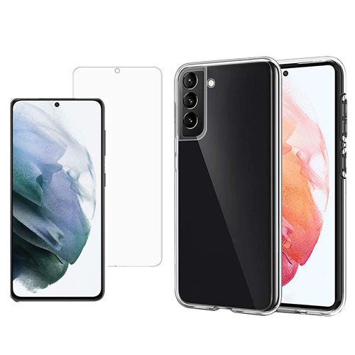Pack coque transparente en TPU et protection écran vitre en verre trempé pour Samsung Galaxy S23 Plus / S23+ 5G - XEPTIO