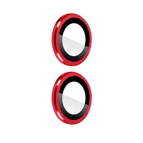 Film caméra pour iPhone 14 et 14 Plus Verre trempé 9H 0.4mm Avizar Transparent Contour rouge