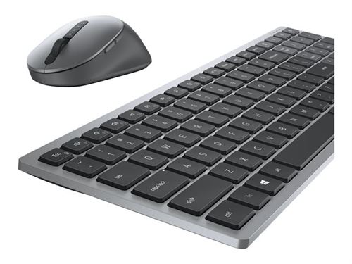 Dell KM7120W Bluetooth®, WLAN Tastatur, Maus-Set Deutsch, QWERTZ Grau (metallic), Schwarz