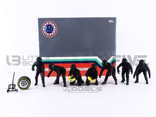 Voiture Miniature de Collection AMERICAN DIORAMA 1-18 - FIGURINES F1 Pit Crew Figures Set 2 Team Silver - Silver - 76554
