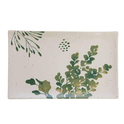 Non Communiqué Blanc Plat Rectangle Lison 32X20 Cm - Amadeus - Grès