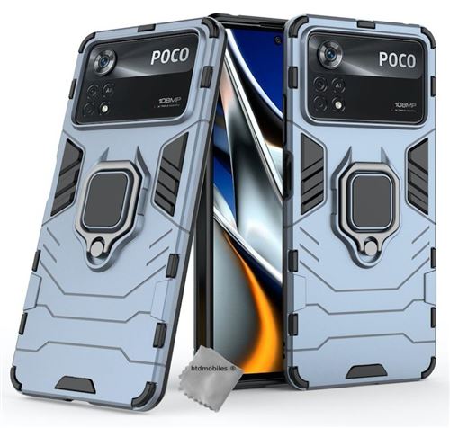 Housse etui coque rigide anti choc pour Xiaomi Poco X4 Pro 5G + film ecran - BLEU FONCE - htdmobiles